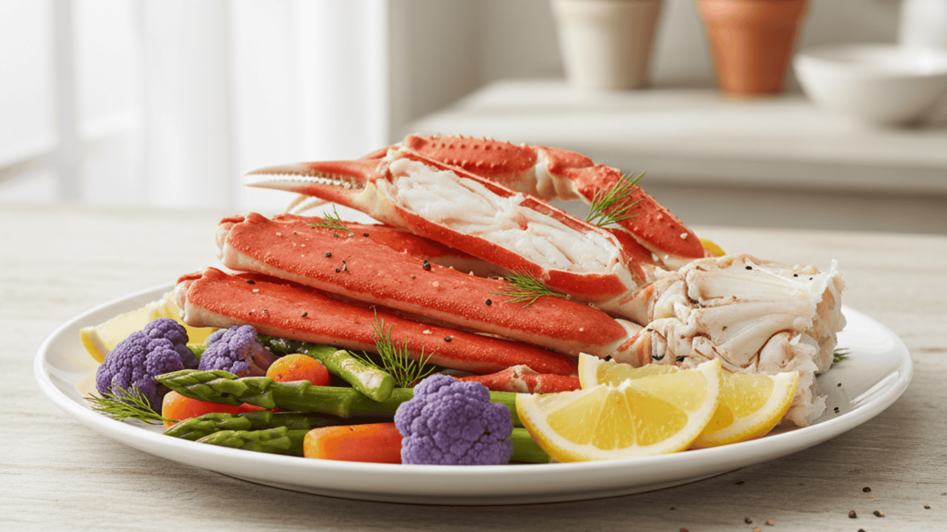 healthy crab leg meal