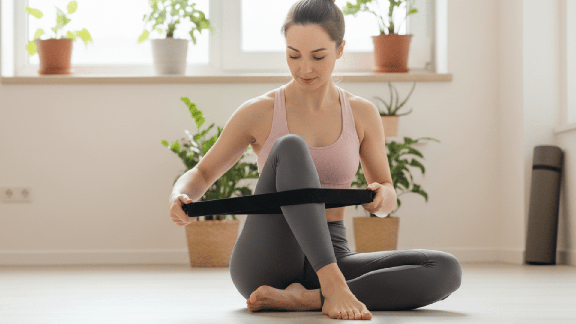 Seated Figure Four Stretch with Strap