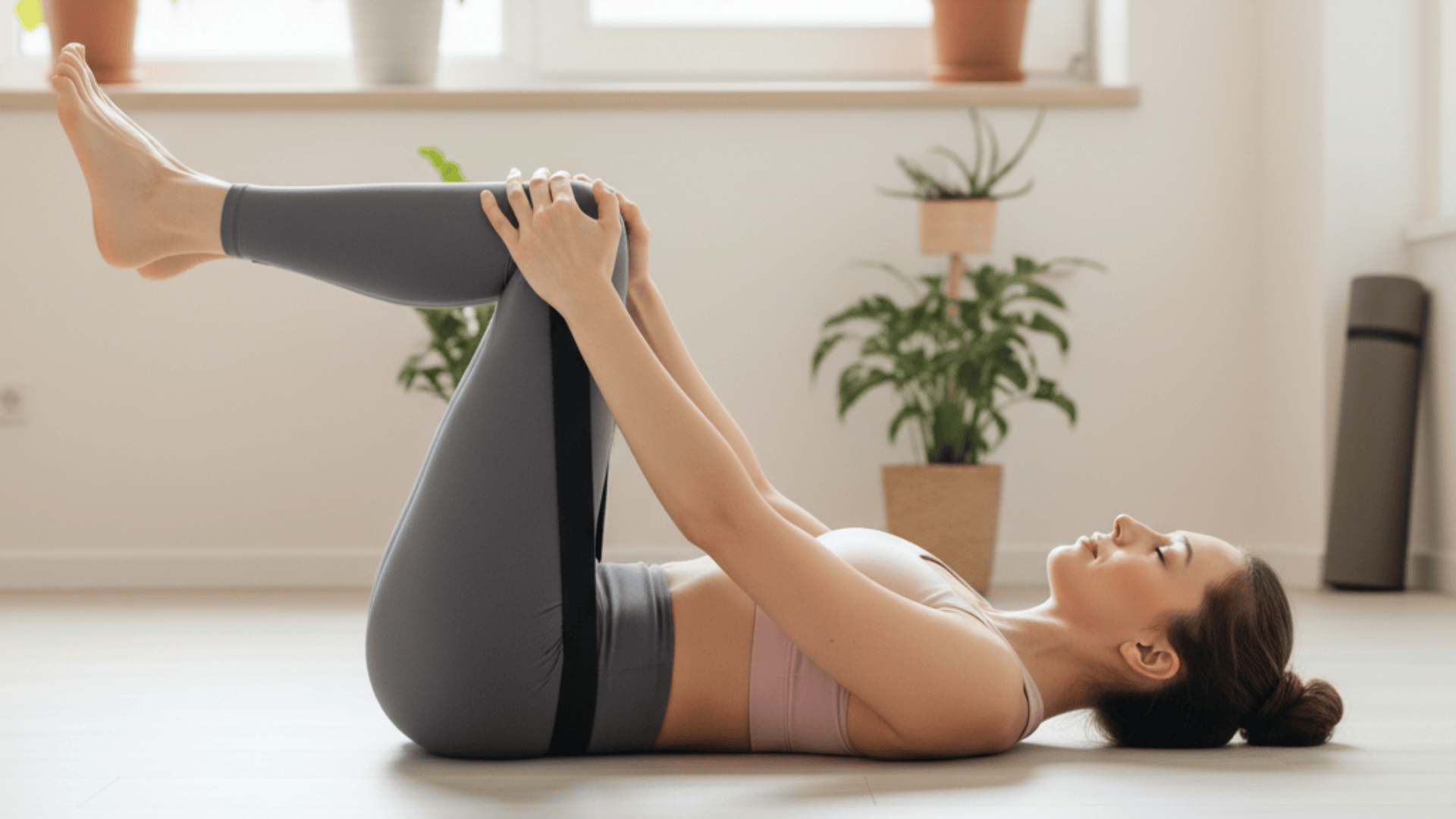 Supine Pigeon Pose with Strap